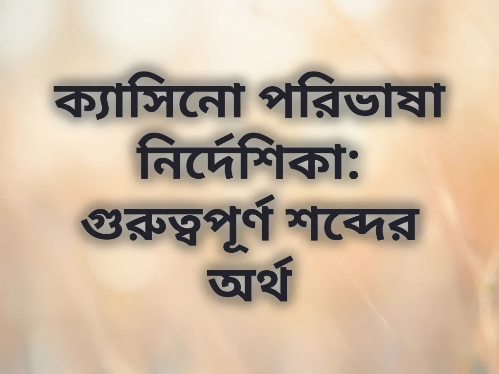 ক্যাসিনো পরিভাষা নির্দেশিকা